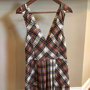 Free People short plaid skirt jumper with pockets